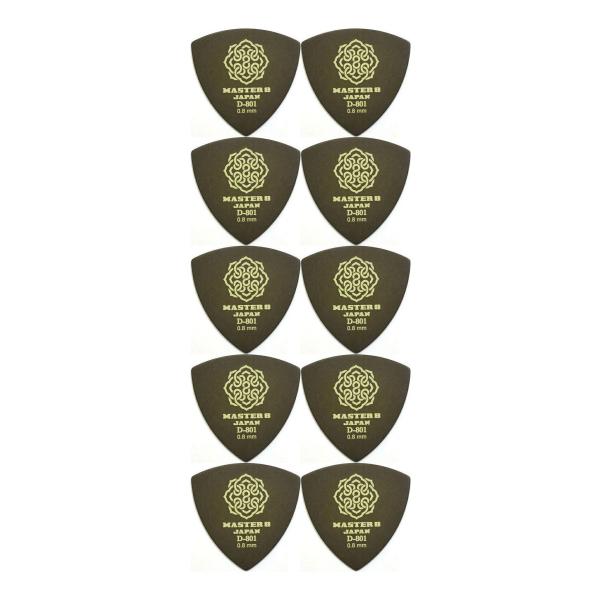 他サイト： [10枚セット]MASTER8 JAPAN D801-TR080×10 D-801 ポリアセタール 三角 0.8mm ギターピック/メール便発送・代金引換不可の商品画像