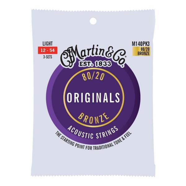 他サイト： MARTIN M140PK3 ×1 [12-54] ACOUSTIC/Light アコースティックギター弦 3セットパックの商品画像