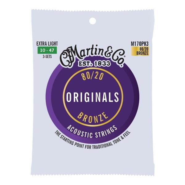 他サイト： MARTIN M170PK3 ×1 [10-47] ACOUSTIC/Extra Light アコースティックギター弦 3セットパックの商品画像
