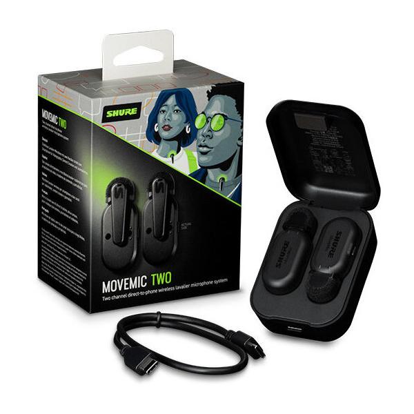 SHURE MV-TWO-J-Z6 MoveMic Two クリップオン・ワイヤレス マイクロホン マイク×2個