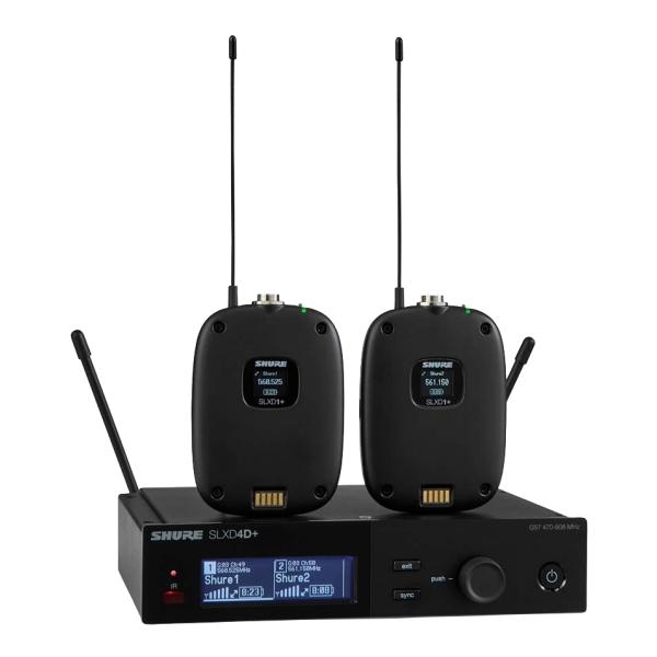 SHURE SLXD14D+J-JB ワイヤレスシステム 「SLXD4D+」2ch受信機+「SLXD1+」ボディパック送信機x2個セット