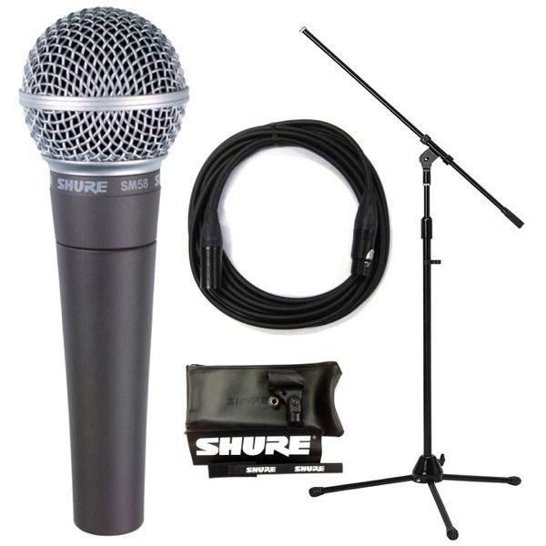 Shure SM58 マイク CANAREケーブル1.5m スタンド付き 極美品
