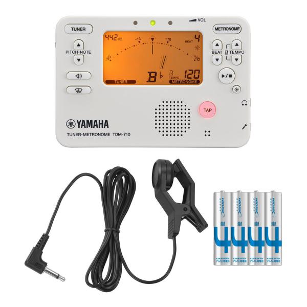 YAMAHA TDM-710IV+Aria ATM-15セット/単4電池×4本付 チューナー/メトロノーム(アイボリー)+コンタクトマイクセット/メール便発送・代金引換不可