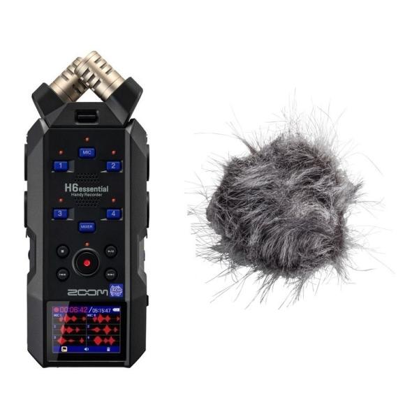ZOOM H6essential(専用ヘアリーウィンドスクリーン/WSH-4e付) ハンディレコーダー 6トラック 32bitフロート録音 大口径XYステレオマイク フラッグシップモデル