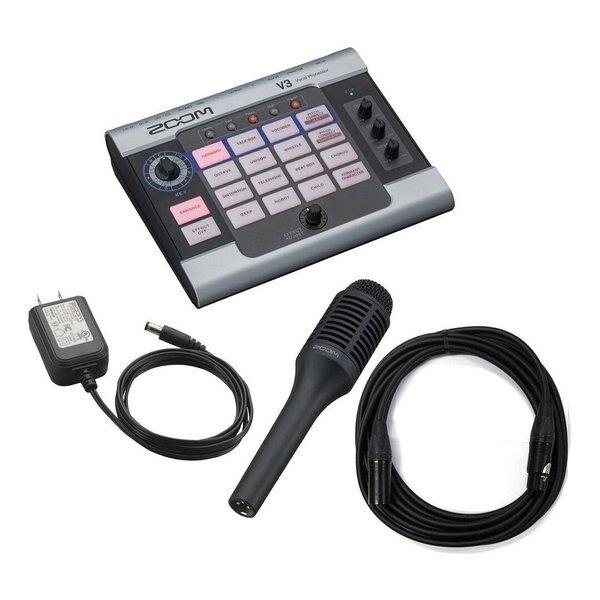 ZOOM V3 + 純正ACアダプター/AD-16 + 純正マイク/SGV-6 + CANAREマイクケーブルセット デスクトップとライブステージの両方で使えるボーカルプロセッサ