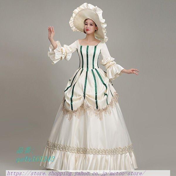 ロングドレス 貴族ドレス お姫様ドレス 中世ヨーロッパ 七分袖 スクエアネック ゴージャス 撮影 刺繍 貴族風 舞台衣装 帽子付き演奏会 Pa9x Aimee Shop 通販 Yahoo ショッピング