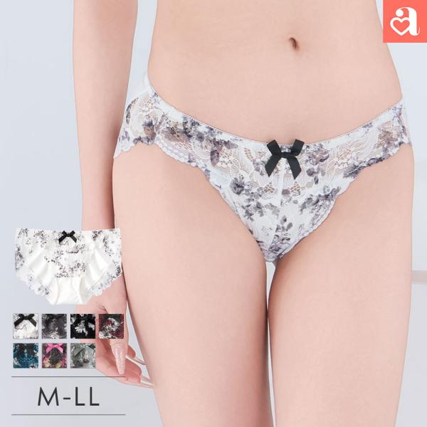 ショーツ レディース モノトーンフラワー カシュクールレース プレーンショーツ 女性 下着 レディース aimerfeel エメフィール メール便可 爆買