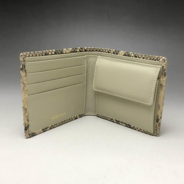 海外限定メンズ 折財布 パイソン 12 本革 薄茶 二つ折り財布 蛇革