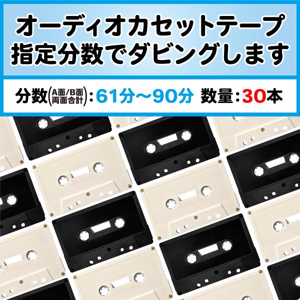 カセットダビング【30本】両面61分〜90分 カセットテープ＋コピー 音源