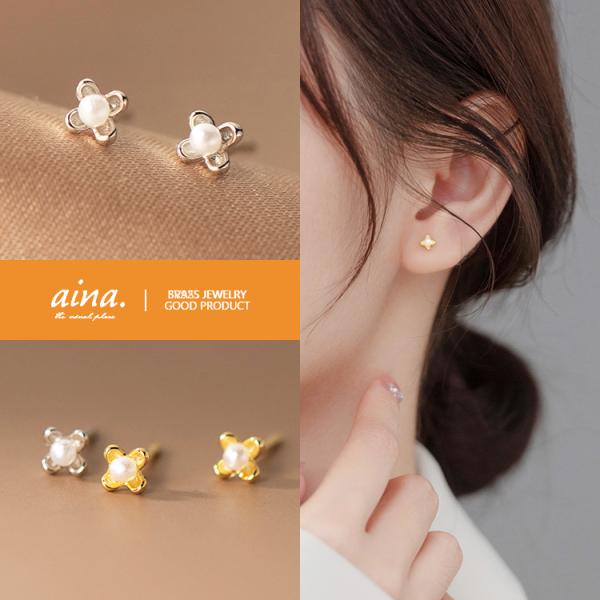 パール ピアス レディース 真珠 フラワー 花 小さい 小さめ シルバー仕上げ 18金仕上げ 両耳用 スタッドピアス セカンドピアス プチプラ 送料無料