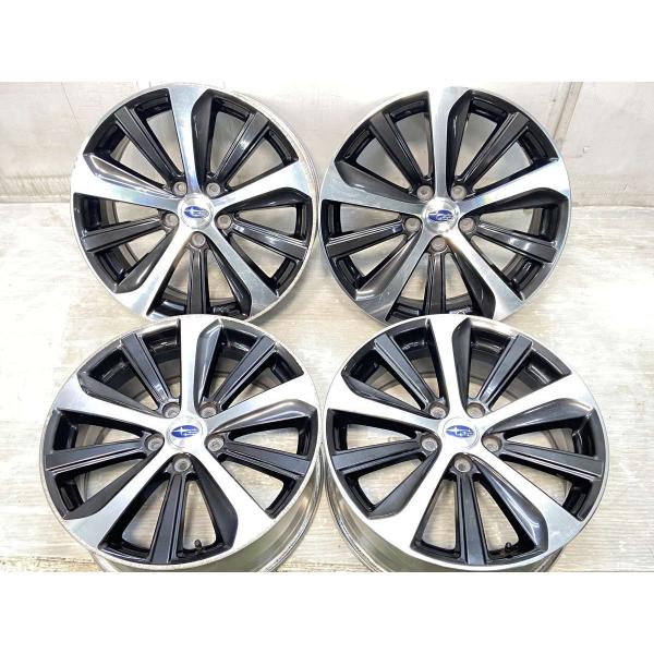中古ホイール 4本 スバル純正 18x7.5 55 114.3-5穴 中古アルミホイール 