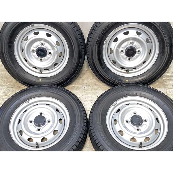 中古ホイールスタッドレスタイヤ付き4本セット BRIDGESTONE W300 145/80R12 80/78N スタッドレスタイヤ アルミ