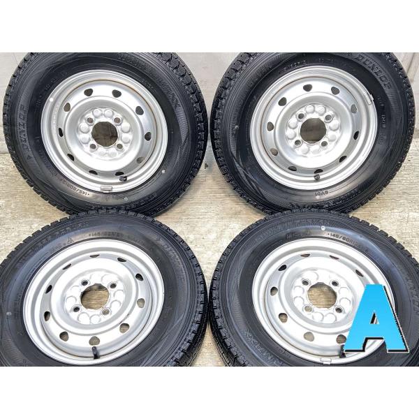 ①145/80R12 80/78N LT 中古スタッドレスタイヤ4本セット ⑥145/80r12 80/78N ダンロップ中古スタッドレスタイヤ4本セット