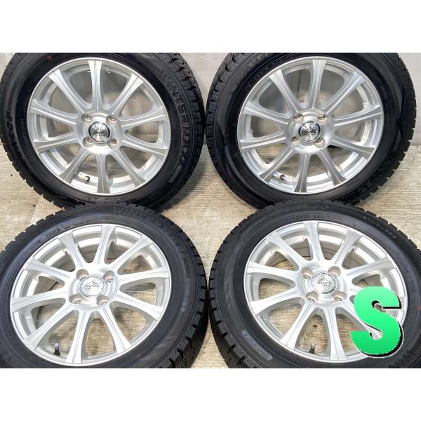 ダンロップ 15インチスタッドレスタイヤ、ホイール4本セット DUNLOP 中古タイヤ スタッドレスタイヤ ホイールセット 4本