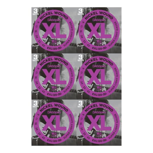 D'Addario EXL120-3D×6パック(計18セット) エレキギター弦 3