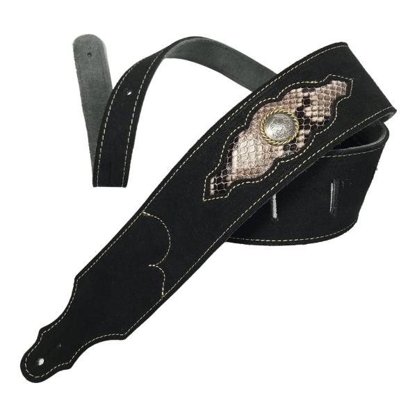 Franklin 8S1B-BK-SN {v M^[Xgbv U[ Xgbv Sculpted Suede - Snake Pattern Guitar Strap