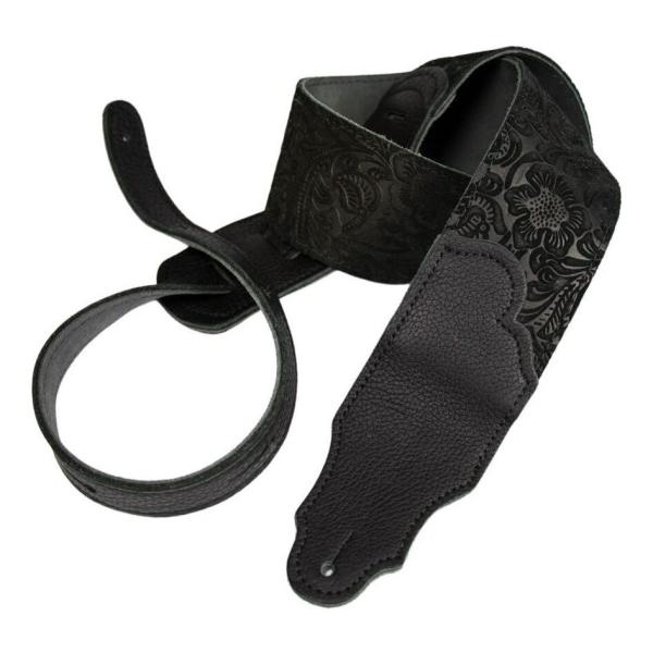 Franklin FSSE-BK-BK {v M^[Xgbv U[ Xgbv Embossed Suede Guitar Strap