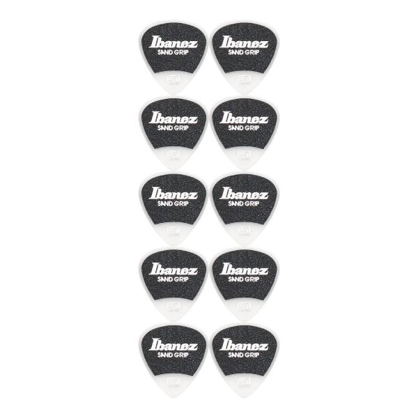 Ibanez PA16HSG-WH/10枚セット 1.0mm ショート ティアドロップ ポリアセタール サンドグリップ ギター ピック/メール便発送・代金引換不可