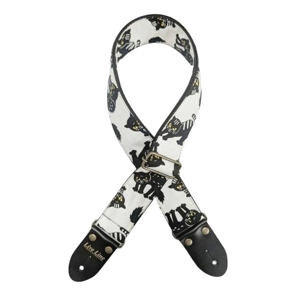 Live Line LS2400CAT7 ライブライン キャット 猫柄 50mm幅 ギター ストラップ/メール便発送・代金引換不可