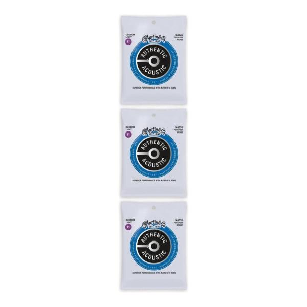 他サイト： MARTIN MA535×3 [11-52] AUTHENTIC ACOUSTIC SP PHOSPHOR BRONZE/Custom Light アコースティックギター弦/メール便発送・代金引換不可の商品画像