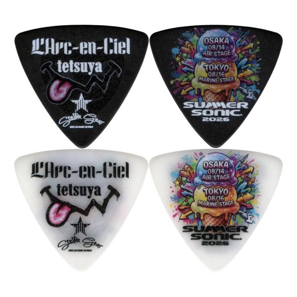 STELLA GEAR SG-P-SS2026 Black + White 各2枚計4枚セット L’Arc-en-Ciel tetsuya SUMMER SONIC 2026 ギター ベース ピック/メール便発送・代金引換不可