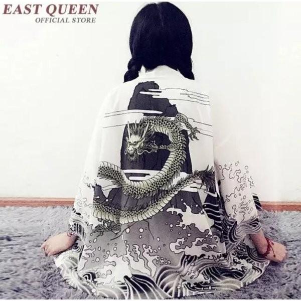 銀龍 白銀 法被 竜 ドラゴン 半纏 （はんてん） (ハッピ） 長半纏 半天