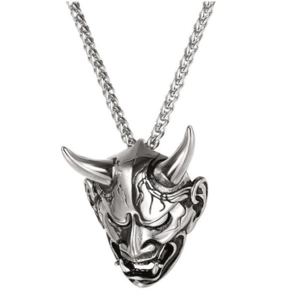 かすう工房 ネックレス 般若 能面 silver925 シルバーアクセサリー 般若 ネックレス 和風テイスト リアル はんにゃ シルバー