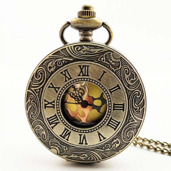 クォーツ式 懐中時計 ヴィンテージ ブロンズ チェーン付き 高耐久性 クオーツ ローマ数字 文字盤 メンズ本体：直径約4.7cm 厚さ：約1.5cmチェーン長さ：約40cm(取り外し可能）重量：約50g素材：合金ムーブメント：クォーツ※専用...