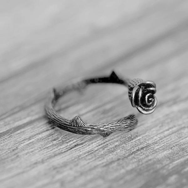 リング 黒薔薇 バラ ローズ 指輪 アクセサリー ヒップホップ