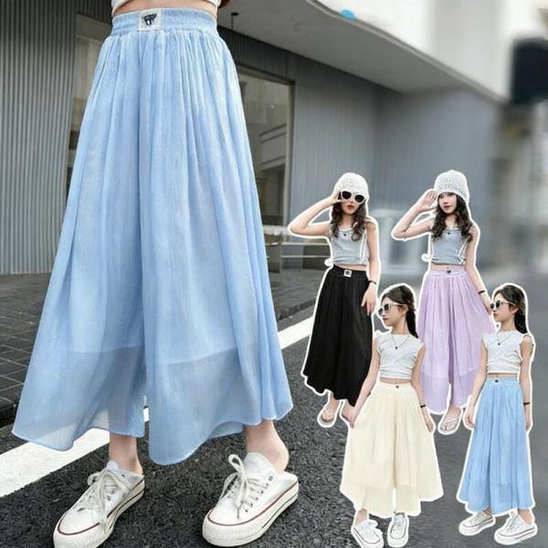 韓国子供服 女の子 シフォンワイドパンツ おしゃれ ボ 長ズボン ロングパンツ キッズ ワイドパンツ シフォン ズボン かわいい