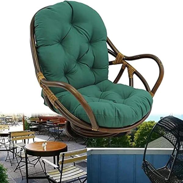 ラタン回転椅子クッション、防水回転ロッキングチェアクッション、ラタン籐家具シートパッド、屋内屋外パティオ家具用の柔らかくて厚い