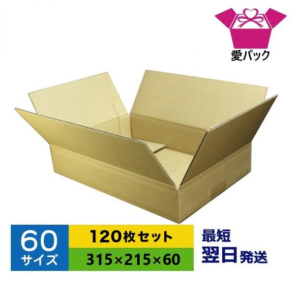 ダンボール箱 60サイズ A4 120枚 日本製 薄型 無地 段ボール 梱包用 日本製 薄型 ネットショップ 商品発送用 クロネコヤマト 宅急便 ゆうパック メルカリ
