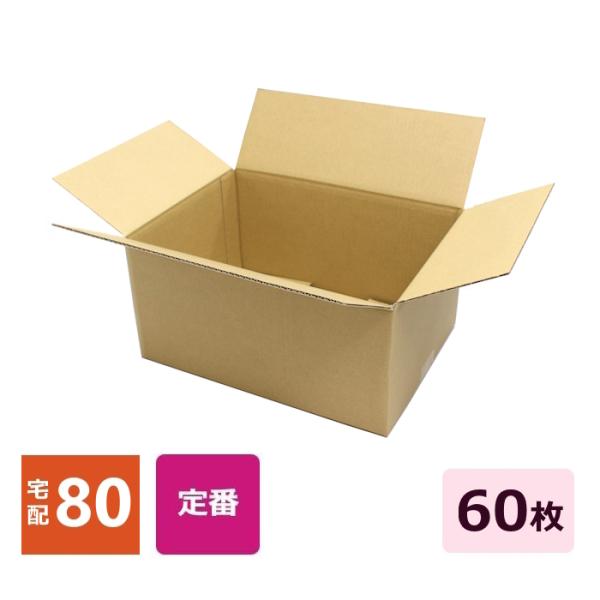 ダンボール箱 段ボール 80 サイズ 薄型 軽量 軽い A4 60枚セット 宅配 A4対応 日本製 無地 B段