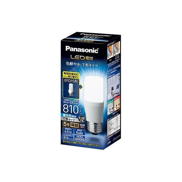 他サイト： LED電球 LDT6D-G/S/T6 パナソニック 口金直径26mm 電球60W形相当 昼光色相当(6.0W) 一般電球・T形タイプ 密閉器具対応 (LDT6DGST6)の商品画像