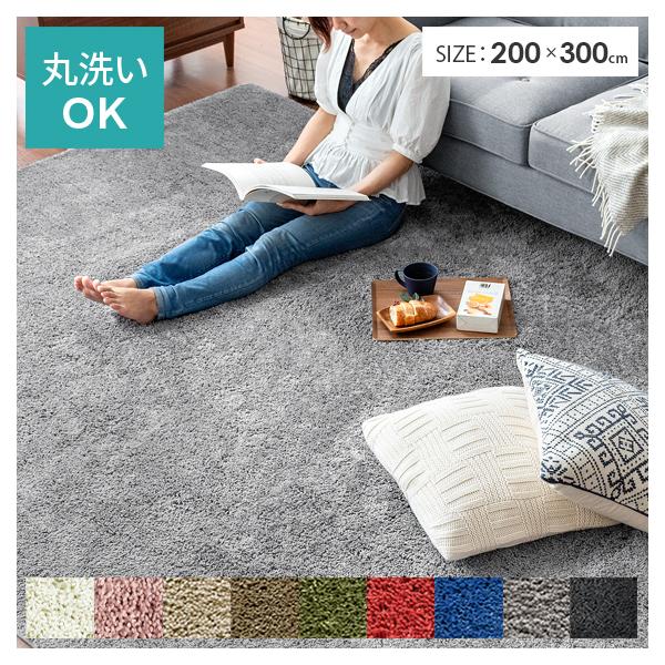 ■お届け目安（ご予約販売除く）※1営業日後出荷【サイズ】約幅200×奥行き300【製品重量】約7.5kg【材質】ポリエステル100%【毛足長さ】約2cm【備考】洗濯可能、滑り止め加工付き、床暖・ホットカーペット対応※ケバが付着致しますので、...
