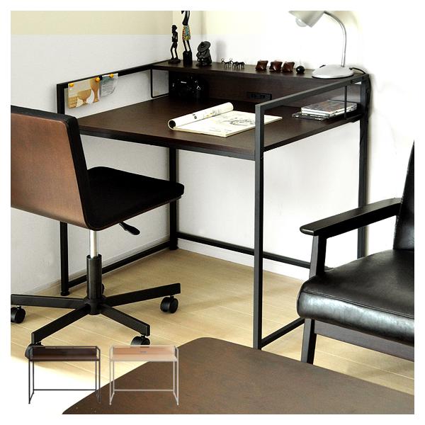 デスク パソコンデスク 90cm 机 おしゃれ 棚付き 収納 シンプル