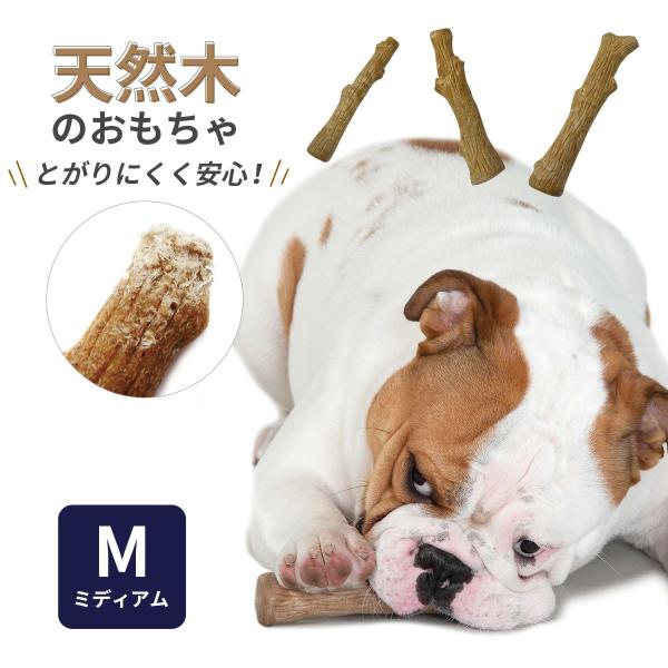 Petstages / 天然木のワンちゃん用おもちゃ ウッディー・タフ・スティック Mサイズ 音無しおもちゃ