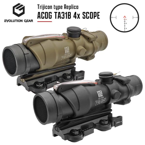 ACOG AIRSOFT グリーン・レッド　evolution gear EVOLUTION GEAR製 Trijicon TA31B ACOG 4倍 ライフル スコープ