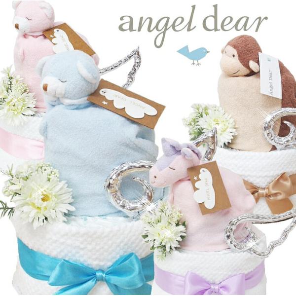 angel dear おむつケーキ【エンジェルディア】ブランキー 出産祝い、男の子 女の子 お誕生日 お祝い、【送料無料】オムツケーキ　パンパース・ベビーギフト！ダイパーケーキ 赤ちゃん 天使の羽根バルーン