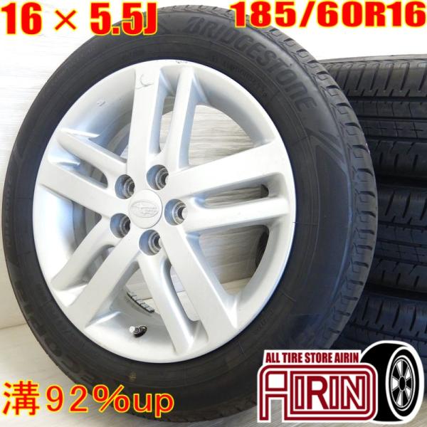 中古 タイヤホイールセット 185/60r16 ブリヂストン スバル トレジア 純正 4本 トレジア 中古タイヤ 中古ホイール セット