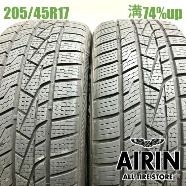中古タイヤ 205/45r17 オールシーズンタイヤ ランドセイル フォーシーズンズ 2本セット ヴィッツ CR-Z ノート ロードスター 中古 17インチ