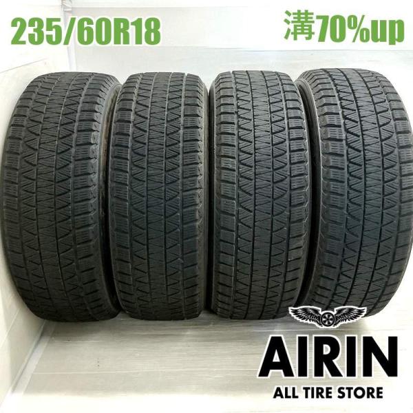 中古タイヤ 235/60r18 スタッドレスタイヤ ブリヂストン ブリザック DM-V3 4本セット オデッセイ エクストレイル レクサスRX 中古 18インチ