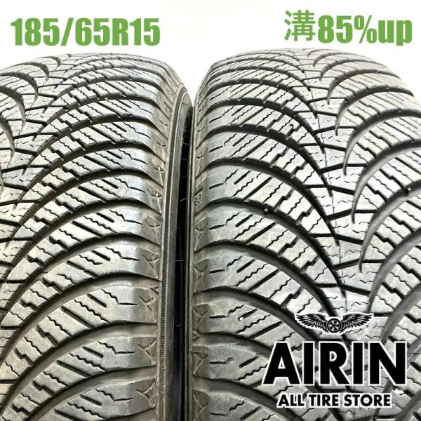 中古タイヤ 185/65r15 オールシーズンタイヤ ダンロップ オールシーズンマックス AS1 2本セット ヤリス アクア ノート 中古 15インチ