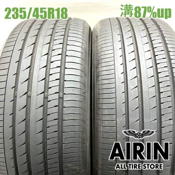 中古タイヤ 235/45r18 タイヤ ヨコハマ アドバン デシベル V553 2本セット クラウン マークX ビートル パサート 中古 18インチ