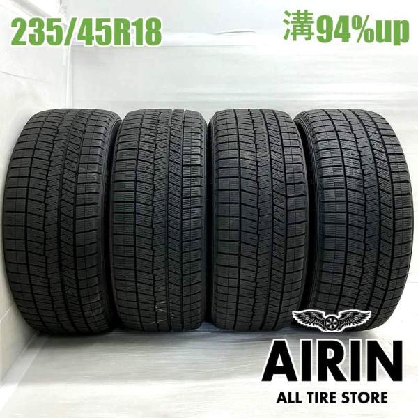 中古タイヤ 235/45r18 スタッドレスタイヤ ダンロップ ウインターマックス 03 4本セット クラウン ビートル パサート 中古 18インチ