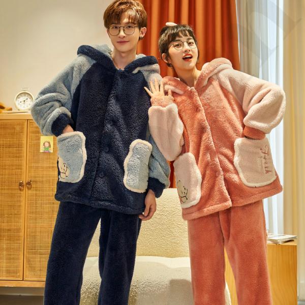 パジャマ カップル ペアパジャマ もこもこ ルームウェア 上下セット ペアルック 可愛い ふわふわ 部屋着 あったかい 暖かい レディース メンズ 冬 Airoom Utlooncoml 下着 靴下 部屋着 Valleymill Com