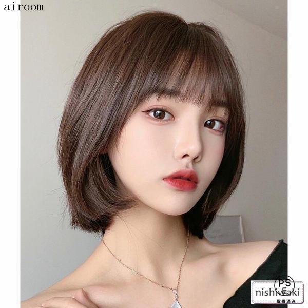 ウィッグ 自然な人毛100%フルウィッグ かつら 人毛 自然 医療用 円形脱毛症 ボブ ミディアム ショート レディース