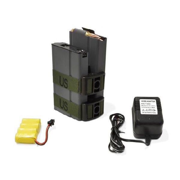 M14用 電動給弾式 ダブルマガジン (800連 充電式バッテリー付