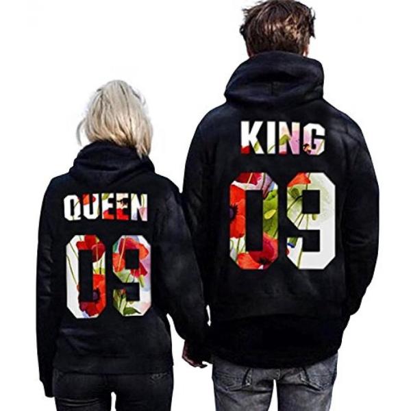 black king and queen hoodies