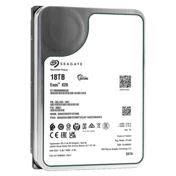 Seagate Exos X20 SATA 512E CMR 内蔵ハードディスク 3.5&quot; 18TB...